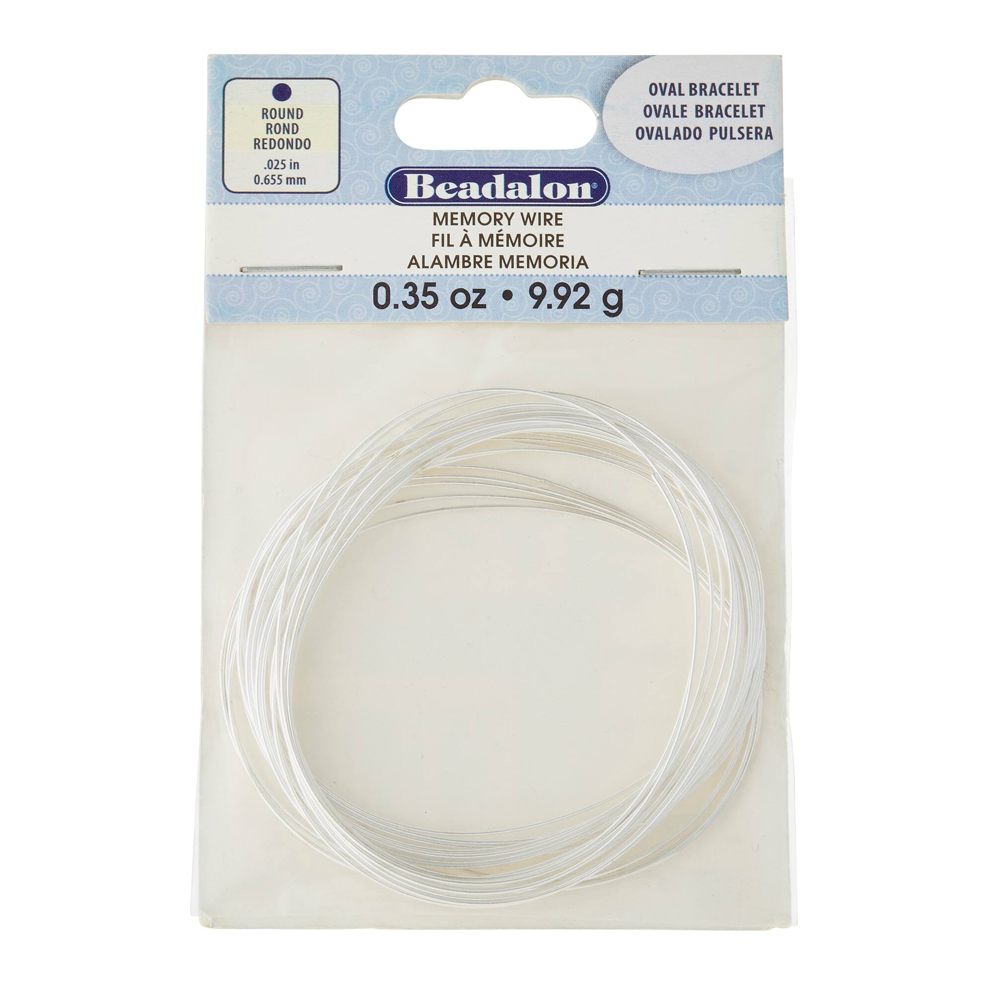 Beadalon® Silver-Plated Memory Wire, Oval Bracelet